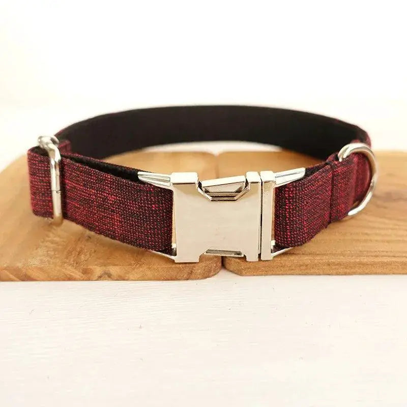 Nylon Dog Collar Set Personalized Engraving And Free Leash