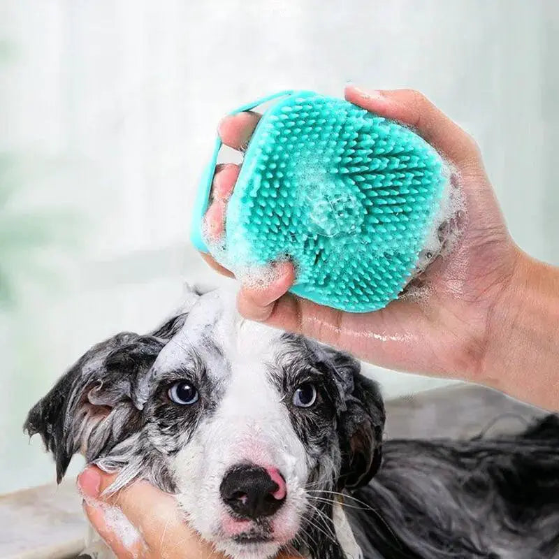 Pet Bathing Brush With Silicone Massager For Gentle Care
