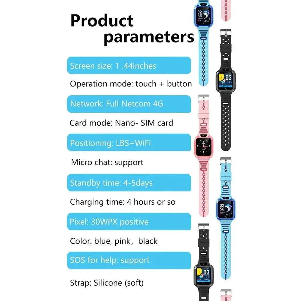 Kids GPS Smartwatch Waterproof Safety Tracker With Camera