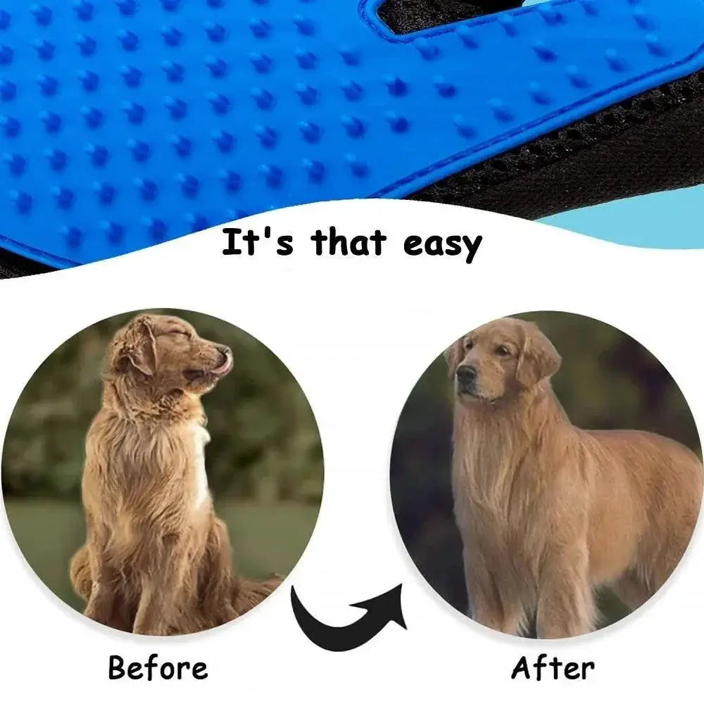 Rubber Pet Grooming Glove For Soft Massage And Hair Removal