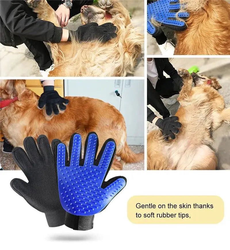 Rubber Pet Grooming Glove For Soft Massage And Hair Removal