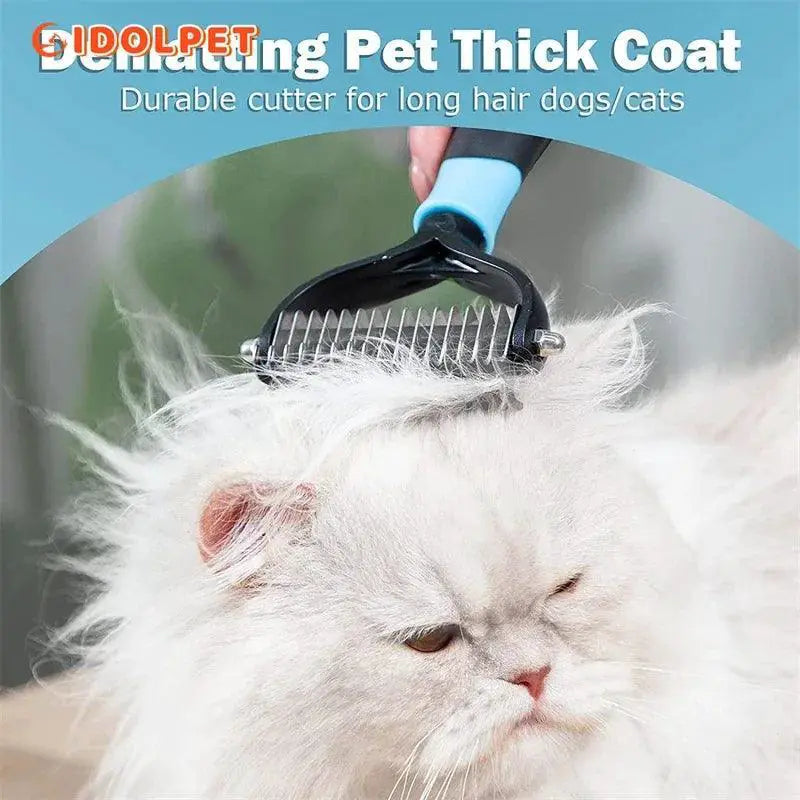 Pet Deshedding Brush Dual Sided Grooming Tool Cats Dogs