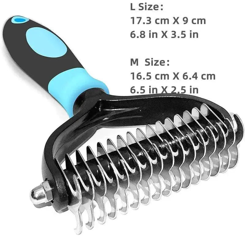 Pet Deshedding Brush Dual Sided Grooming Tool Cats Dogs