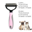 Pet Deshedding Brush Dual Sided Grooming Tool Cats Dogs