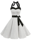 Flattering Polka Dot Halterneck Dress