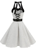 Flattering Polka Dot Halterneck Dress
