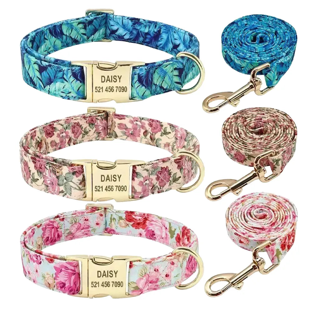 Floral Nylon Collar for Med/Lg Dogs Soft — product view 1