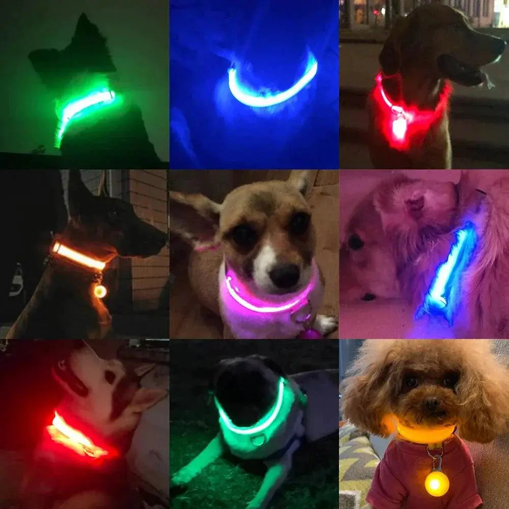Led Dog Collar High Quality Fiber Three Flash Modes