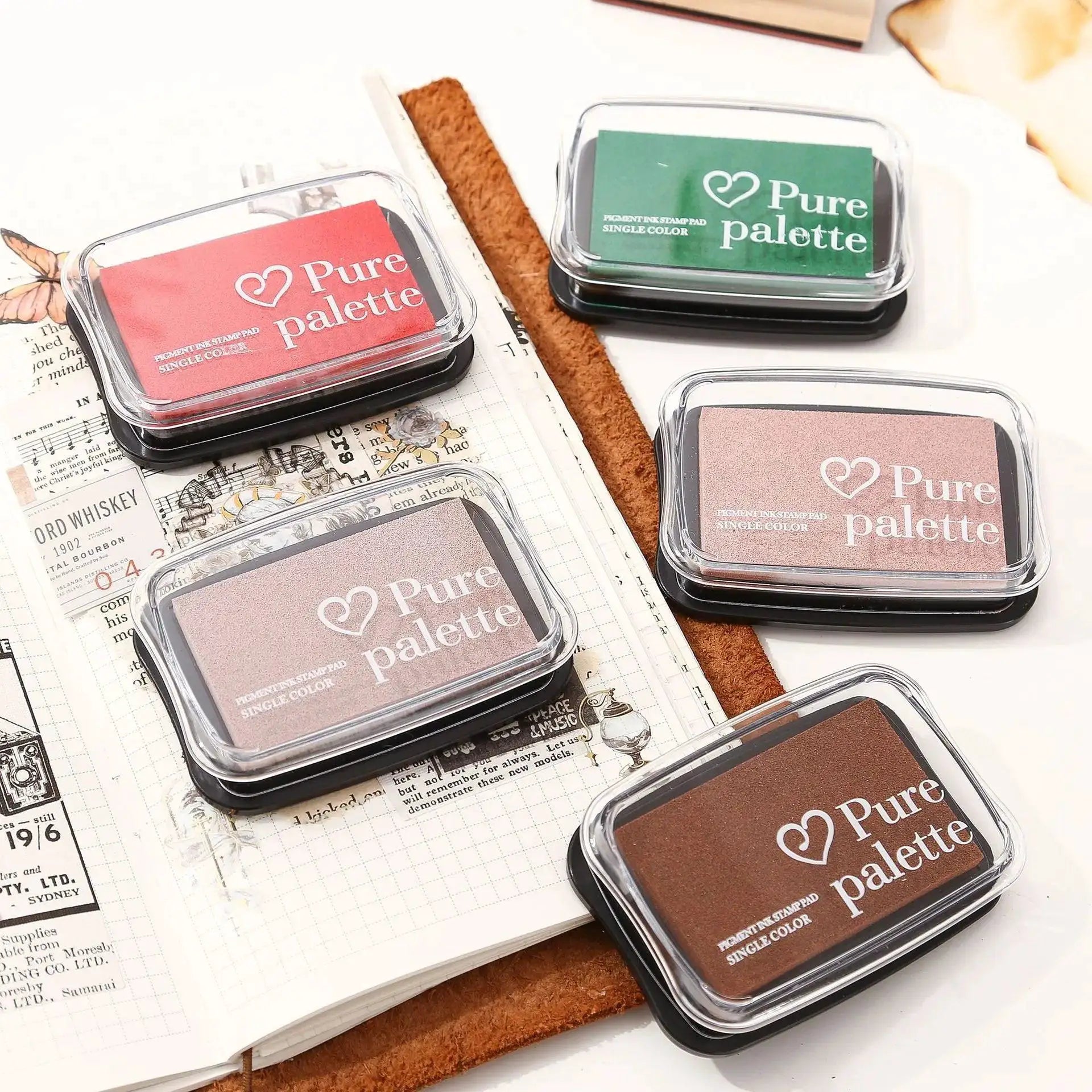 Vintage Ink Pad Set in Vibrant Colors for DIY Crafting