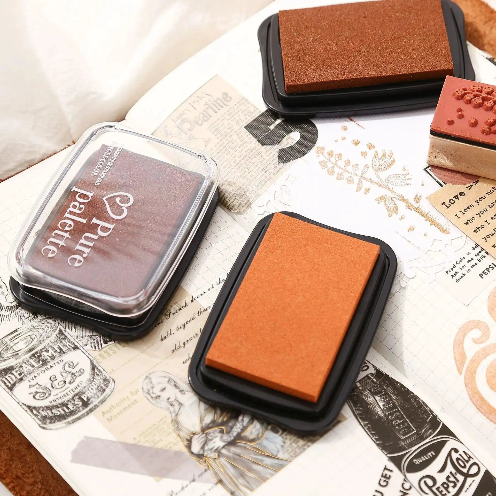 Vintage Ink Pad Set in Vibrant Colors for DIY Crafting