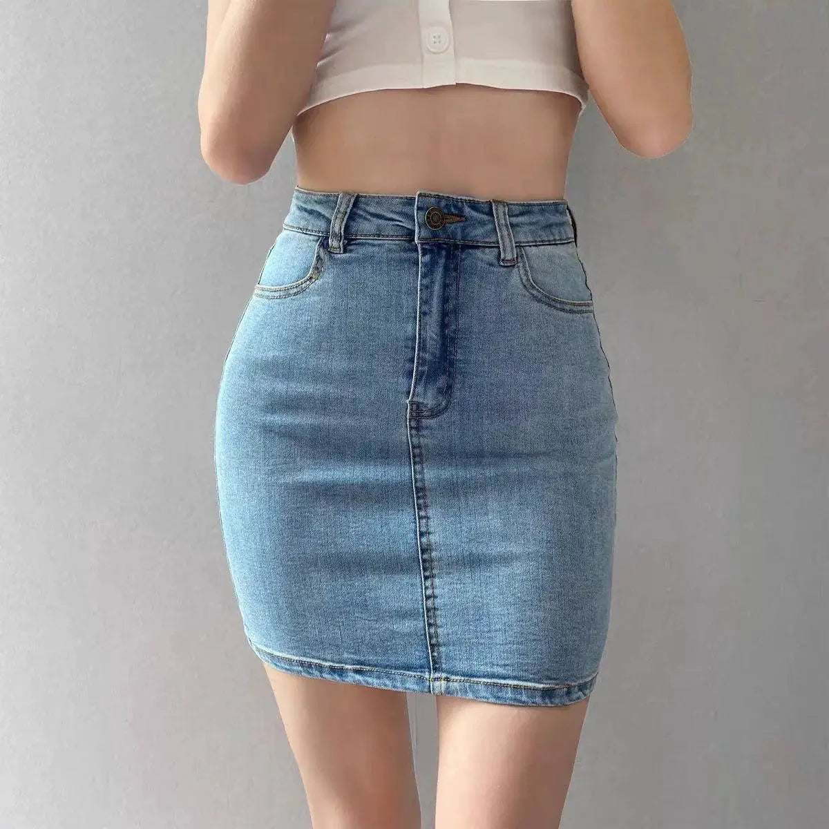 Denim Bodycon Dress Korean Style Elegance And Flattery