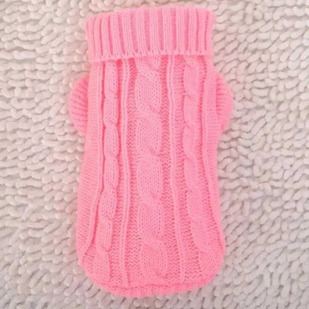 Cozy Cotton Pet Knitted Sweater Winter Warmth Size M