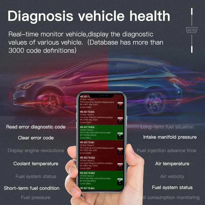 Kuulaa OBD2 Bluetooth Car Diagnostic Tool for iOS Android