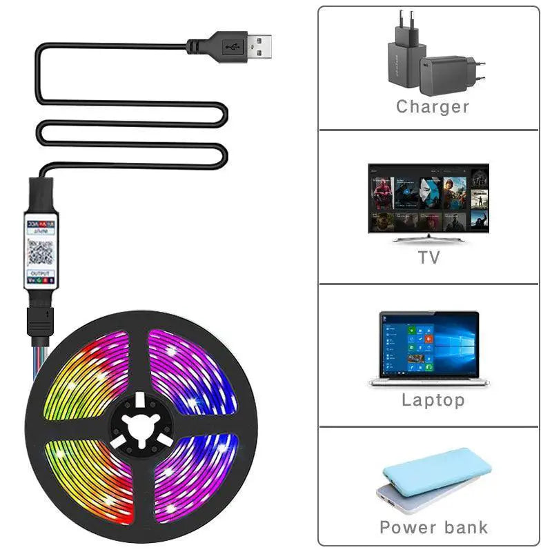 Smart RGB LED Strip Light With Bluetooth Control For Decor