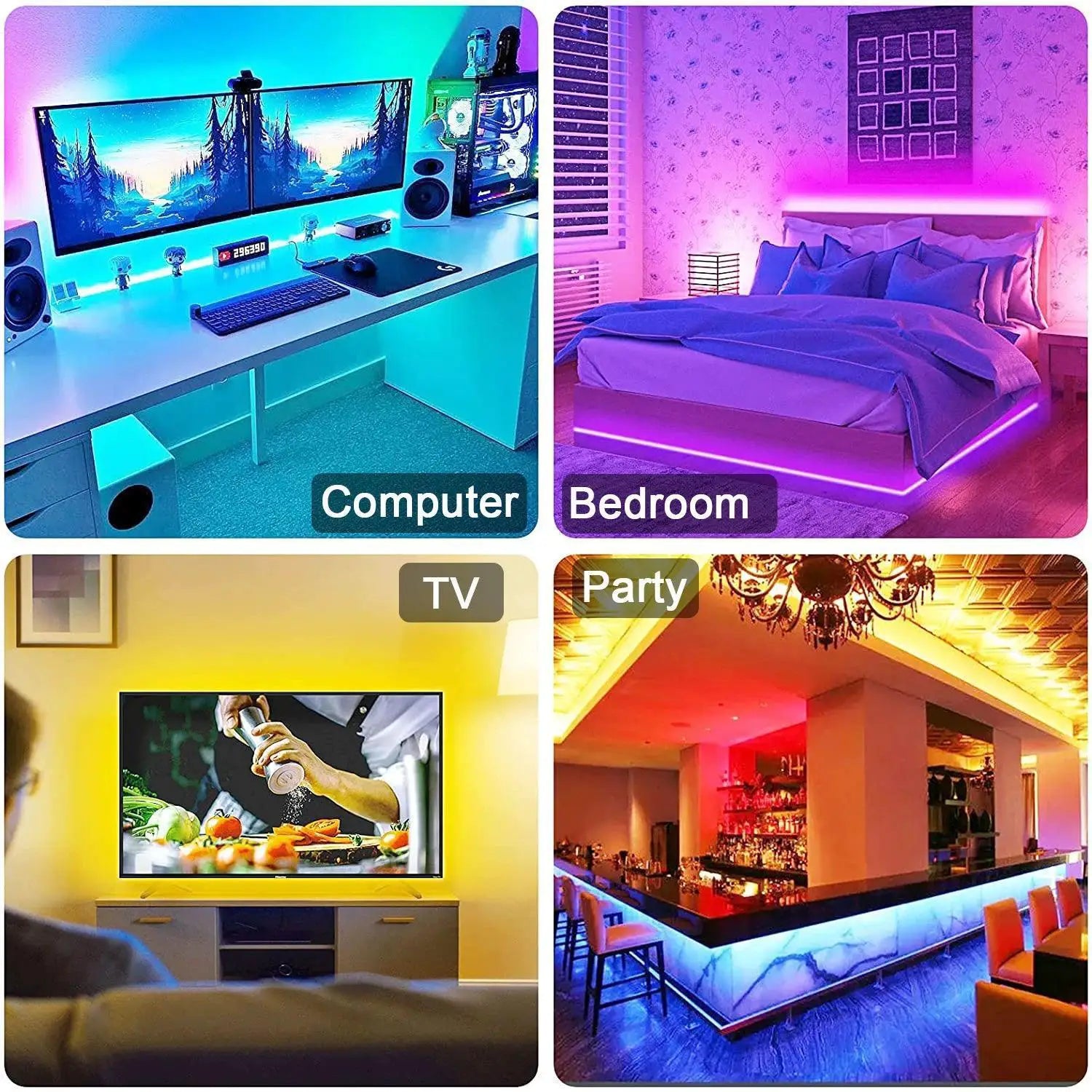 Smart RGB LED Strip Light With Bluetooth Control For Decor