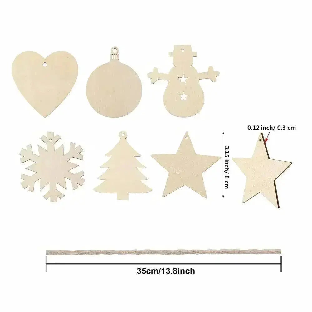 Assorted blank wooden discs and Christmas cutouts for crafts, 3.15-inch, OurLum.com