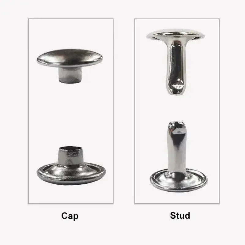 Metal Double Cap Rivets Studs For Leather Craft Projects