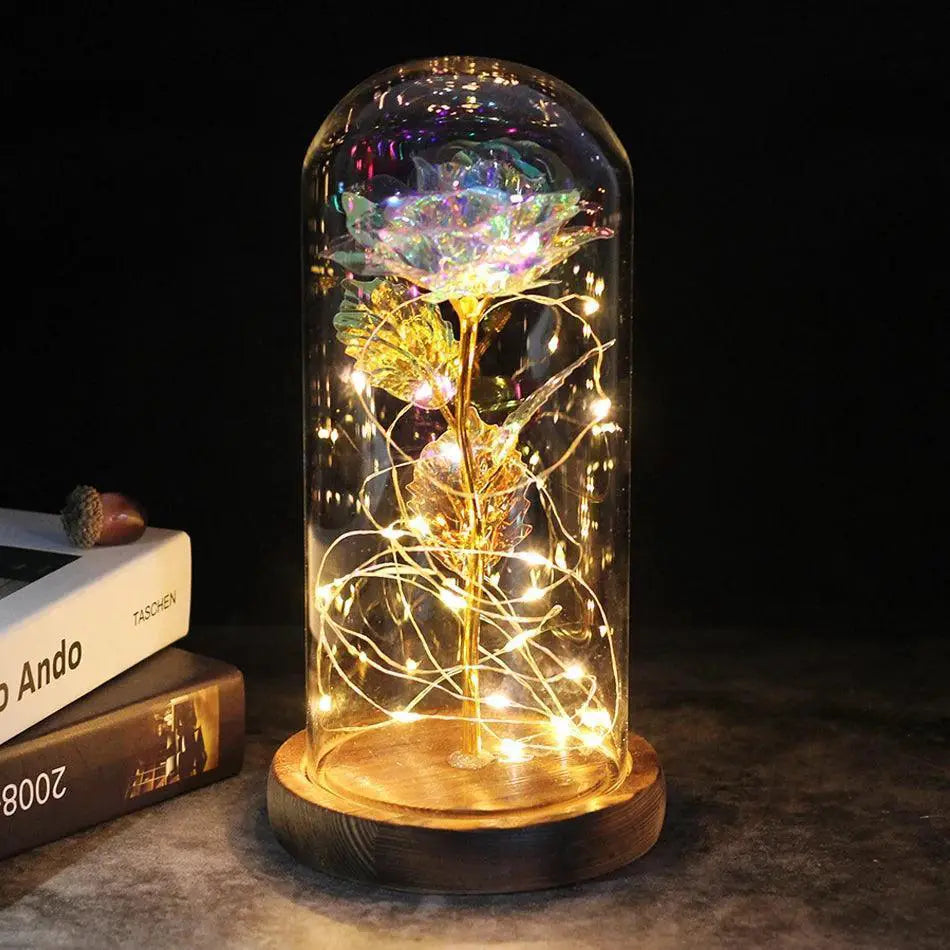 Enchanted Galaxy Rose Glass Dome Eternal Love Gift Deluxe