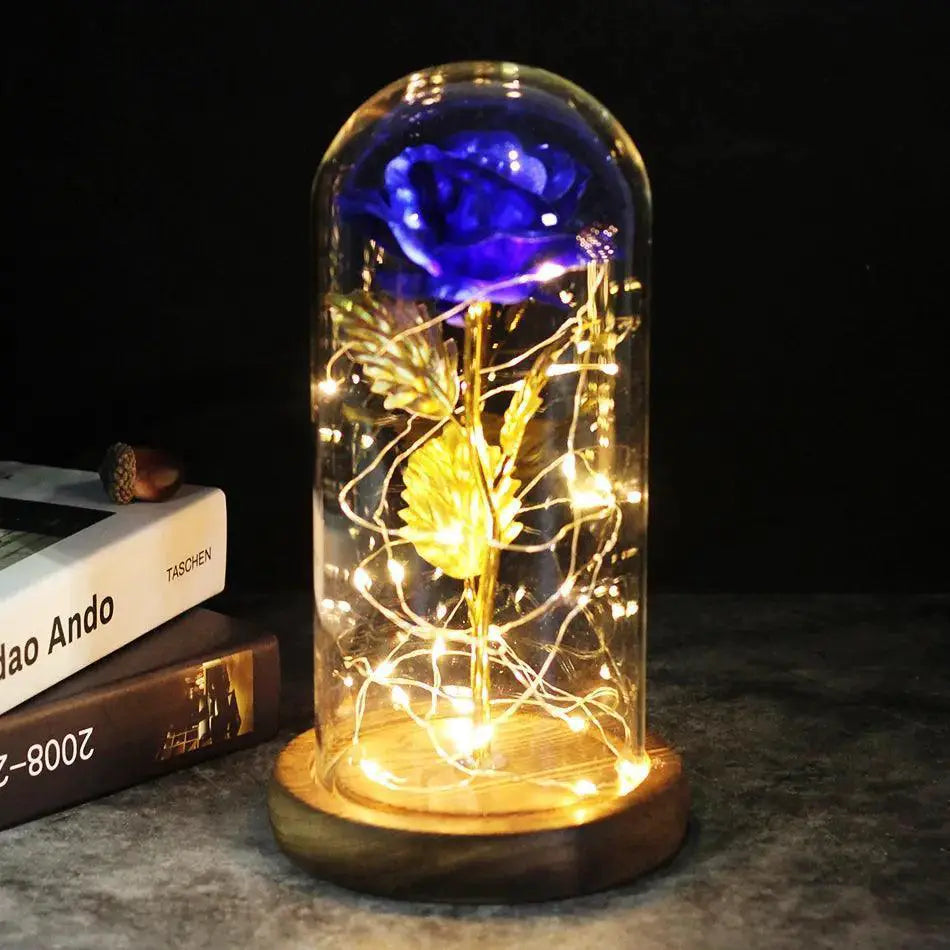 Enchanted Galaxy Rose Glass Dome Eternal Love Gift Deluxe
