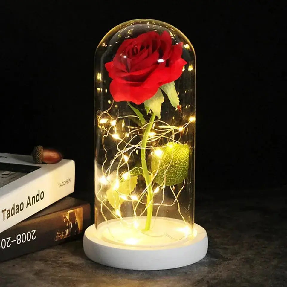 Enchanted Galaxy Rose Glass Dome Eternal Love Gift Deluxe