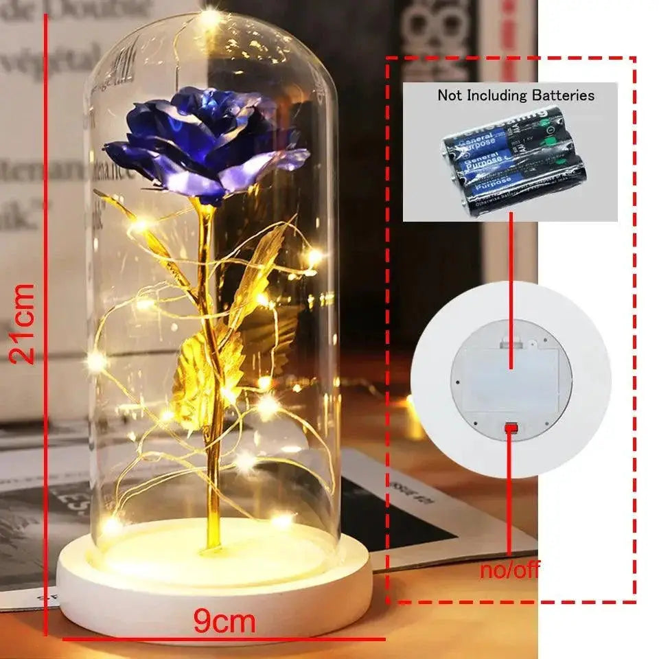 Enchanted Galaxy Rose Glass Dome Eternal Love Gift Deluxe