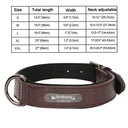 Luxurious Engraved Leather Dog Collar With Elegant Nameplate