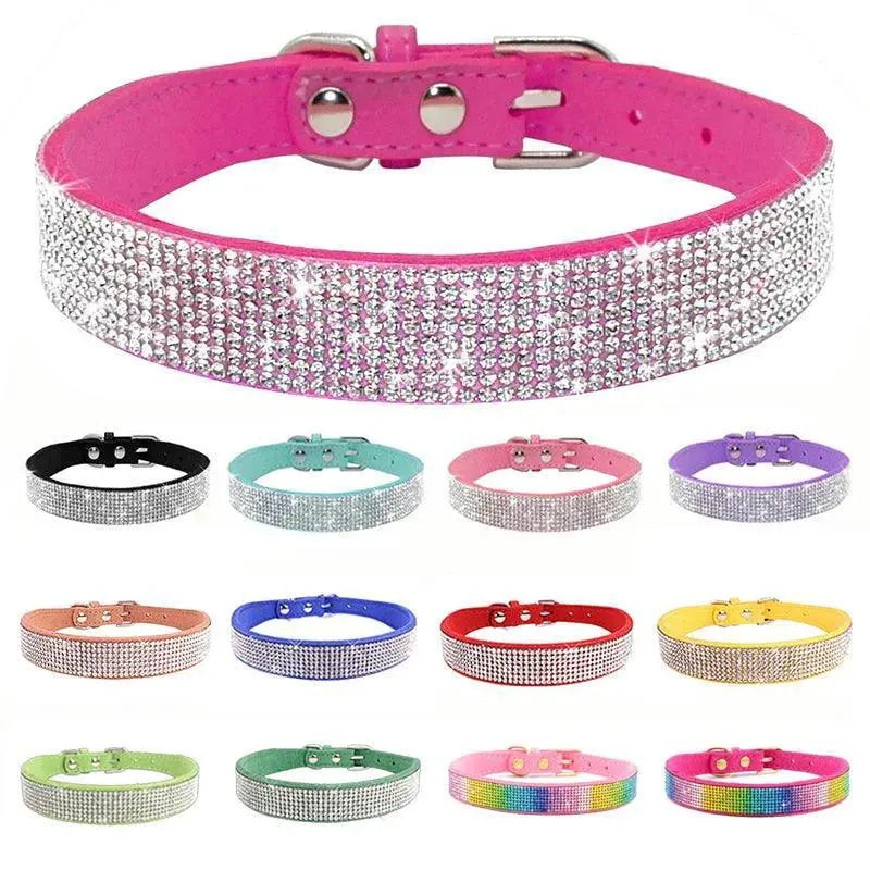 Crystal Glitter Rhinestone Dog Collar For Small Medium Pets