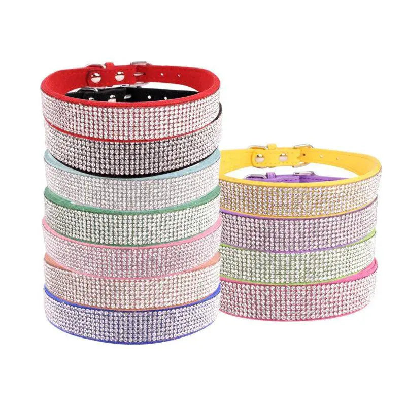 Crystal Glitter Rhinestone Dog Collar For Small Medium Pets