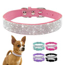 Crystal Glitter Rhinestone Dog Collar For Small Medium Pets