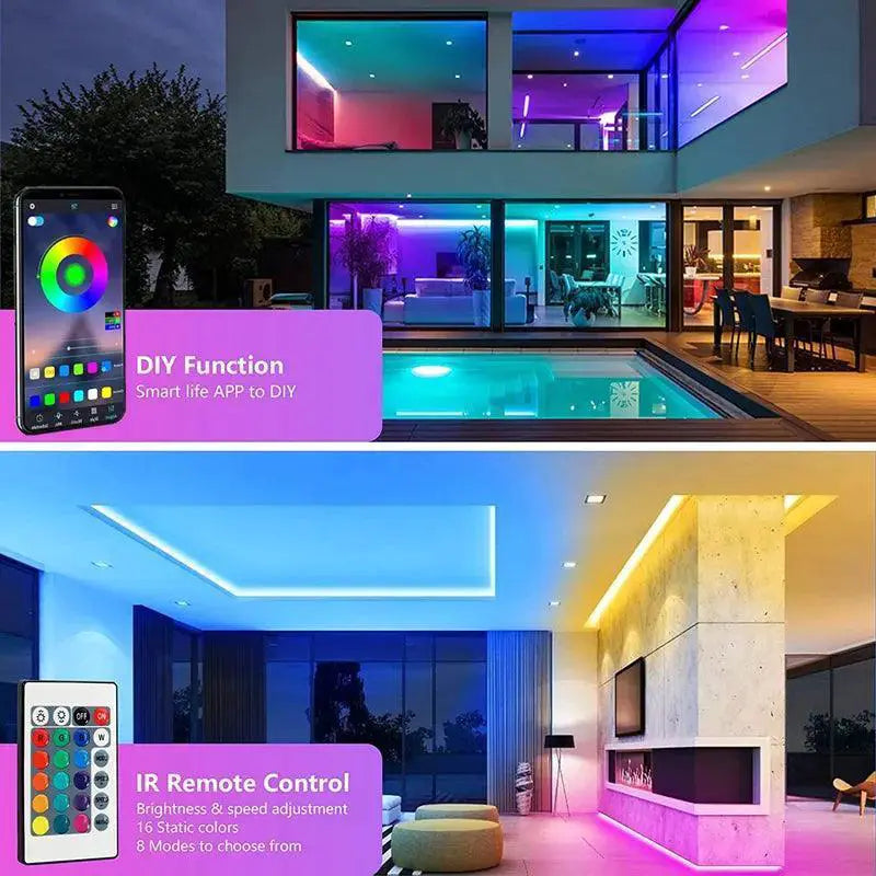 RGB LED Strip Lights For Ambient Lighting With Music Sync
