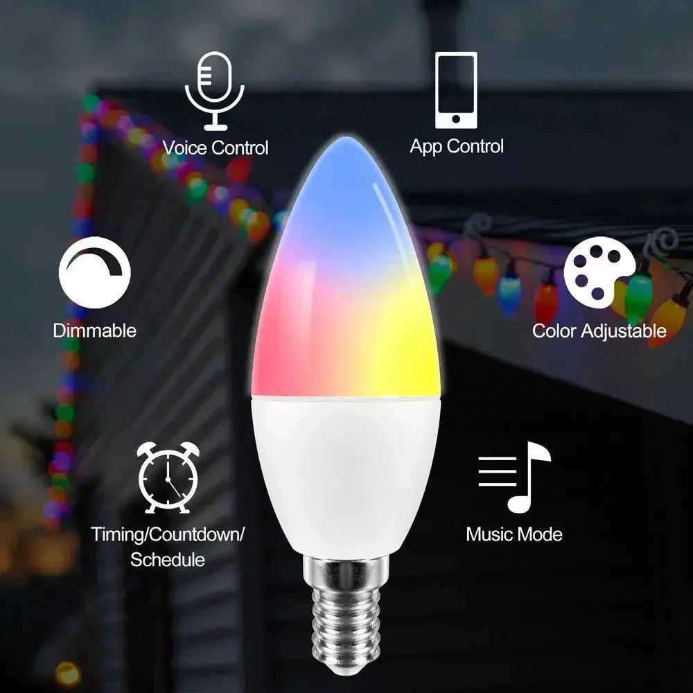 E14 Smart Crystal Candle Lamps With Music Sync Lighting