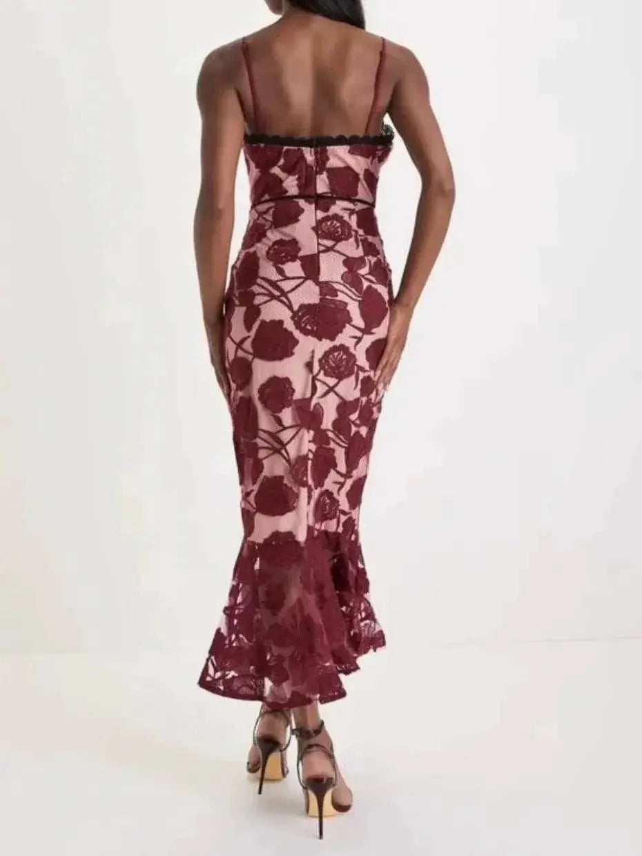 Elegant Lace Fishtail Sheath Mesh Dress for Allure