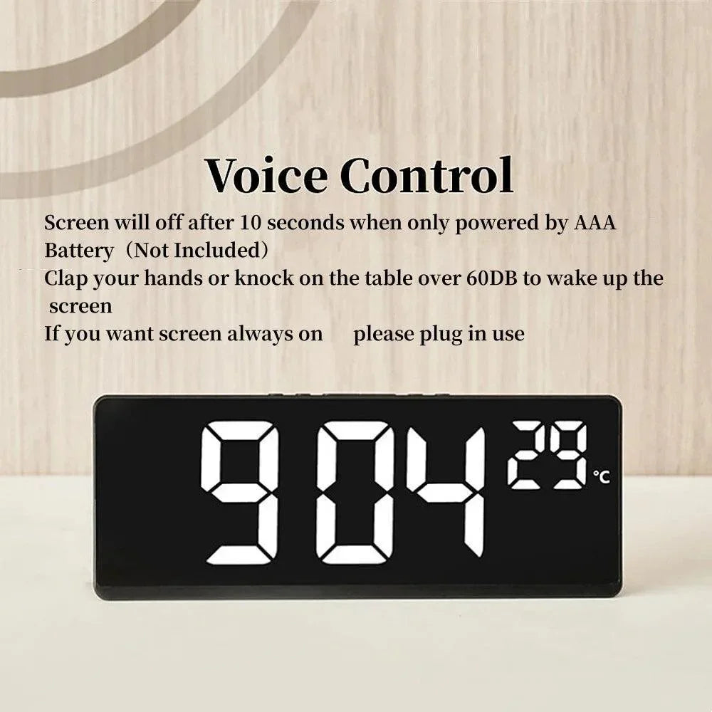 Voice Controlled Alarm Clock With Temperature Display Gadget