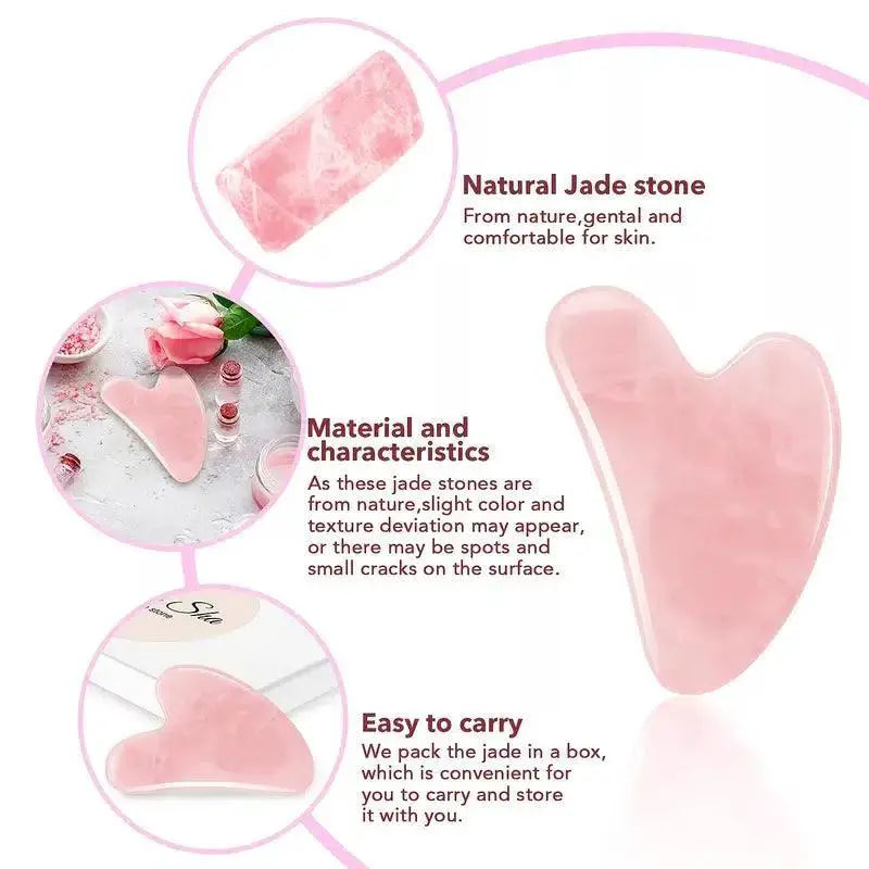 Jade Stone Gua Sha Facial Massage Tool Set For Skin Wellness