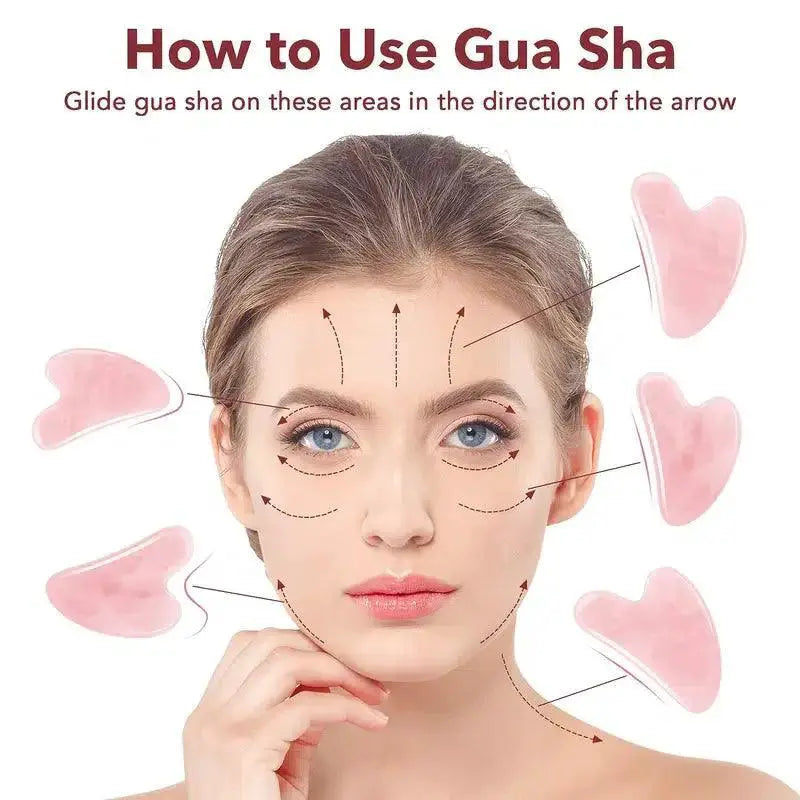 Jade Stone Gua Sha Facial Massage Tool Set For Skin Wellness