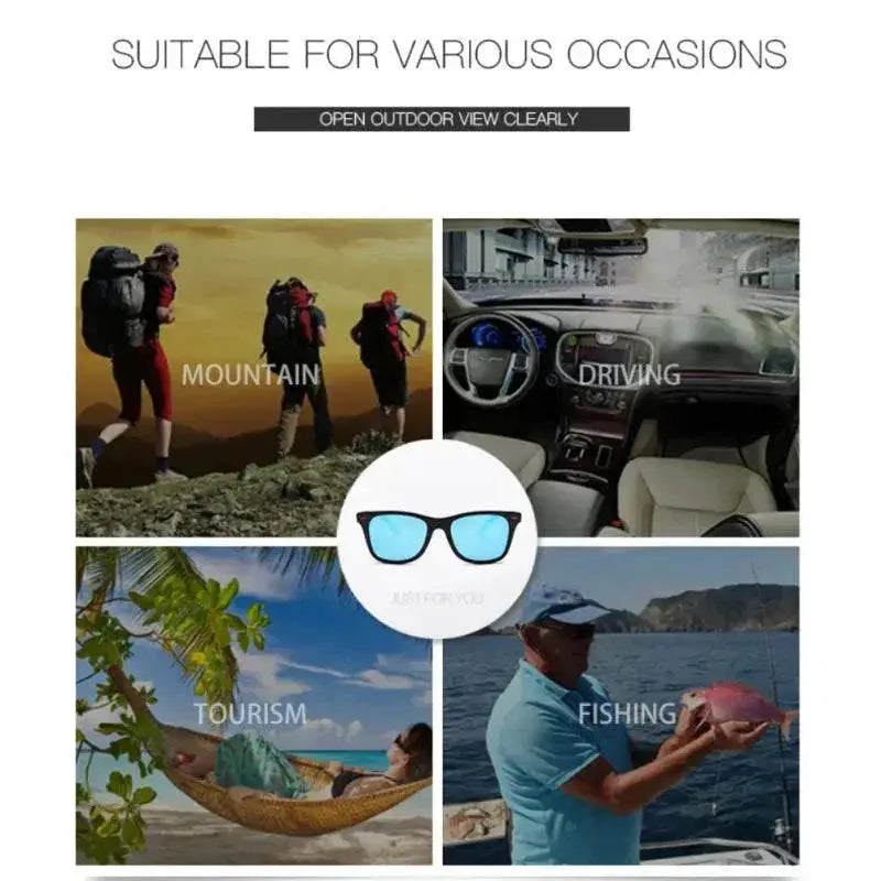 Square Polarized Sunglasses for Men and Women Set Outdoor