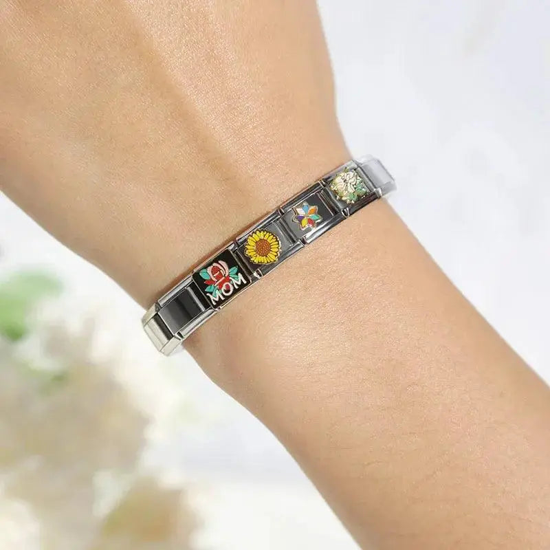 Hapiship Cherished Stainless Steel Charm Bracelet Elegance