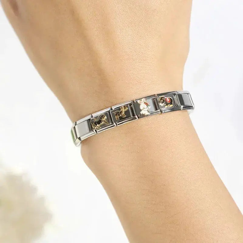 Hapiship Cherished Stainless Steel Charm Bracelet Elegance
