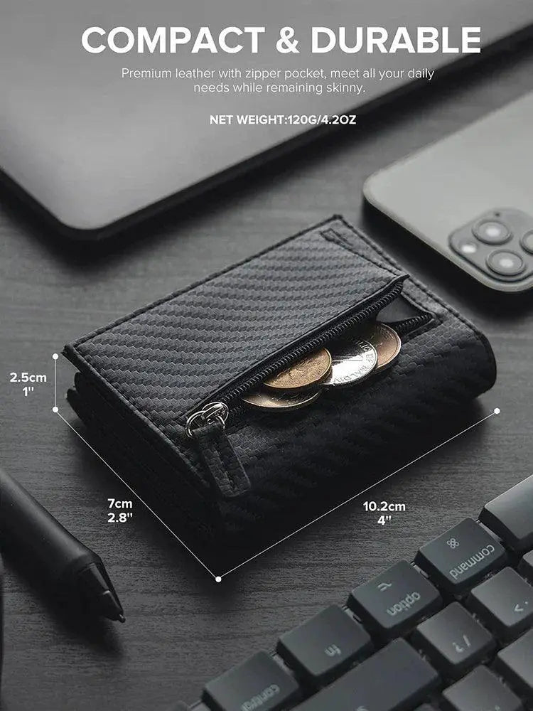 RFID Blocking Compact Bifold Wallet With Secure Protection