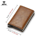 RFID Slim Leather Wallet Card Holder With Protection