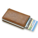 RFID Slim Leather Wallet Card Holder With Protection