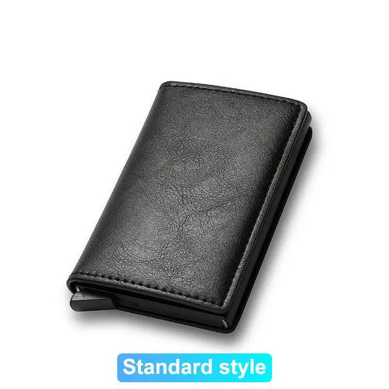RFID Slim Leather Wallet Card Holder With Protection