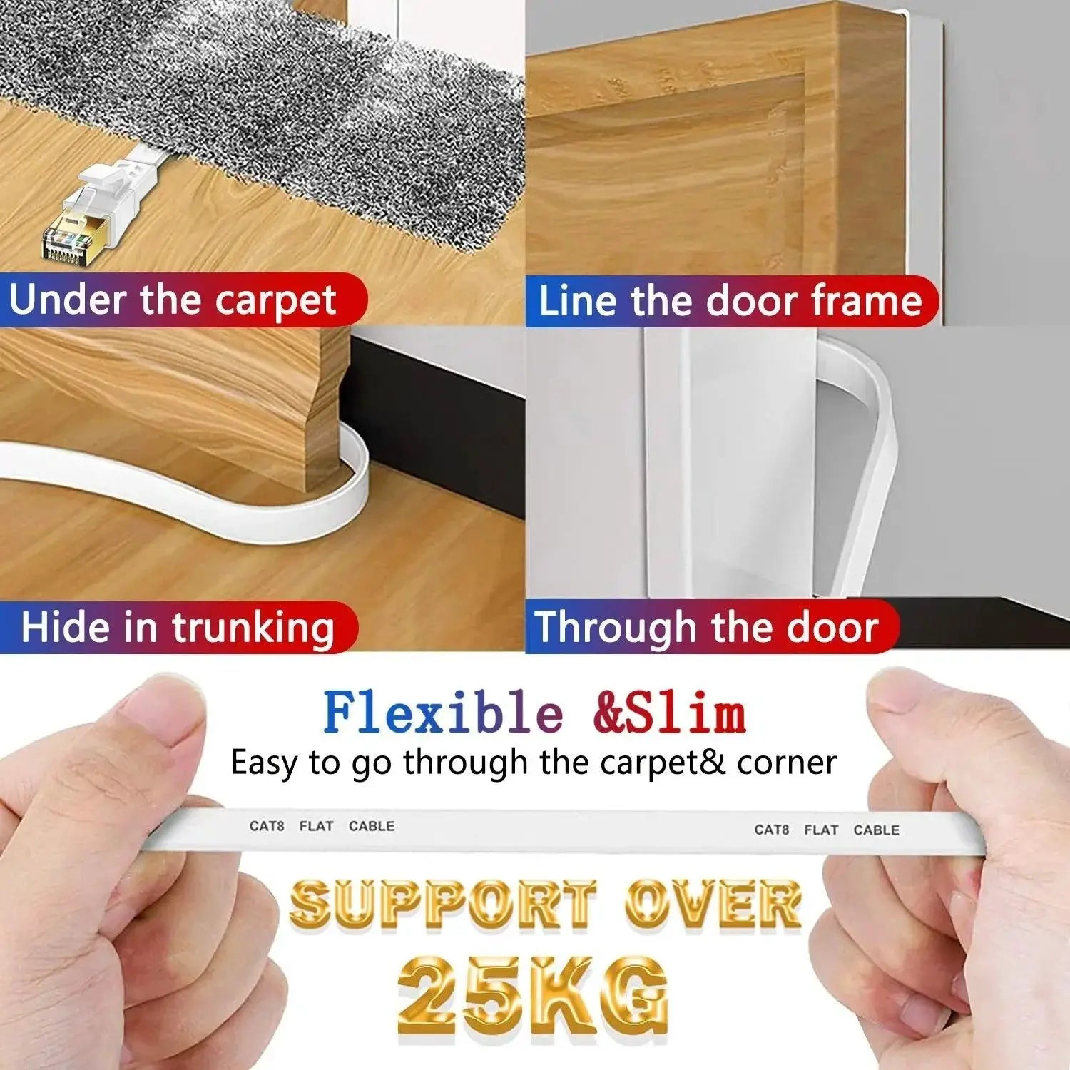 Hyper-Speed CAT8 Ethernet Cable for Home and Office Use