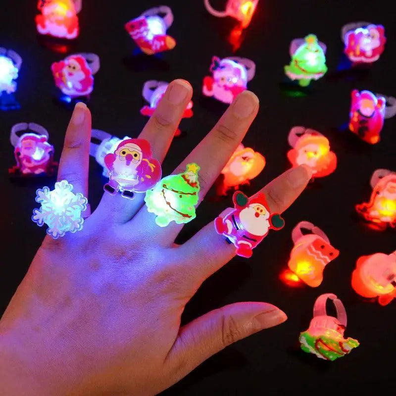 Enchanting Santa LED Light Ring Bright Holiday Gift for Kids