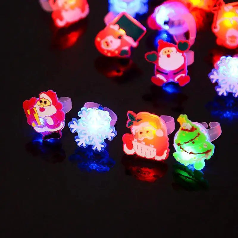 Enchanting Santa LED Light Ring Bright Holiday Gift for Kids