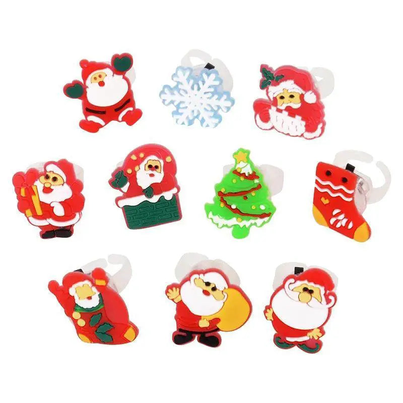 Enchanting Santa LED Light Ring Bright Holiday Gift for Kids