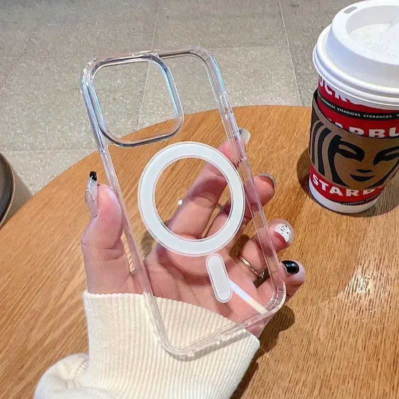 Luxury Clear MagSafe iPhone Case Magnetic Protection Style