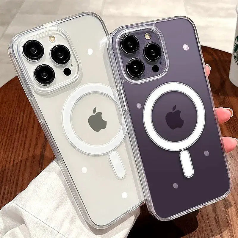 Luxury Clear MagSafe iPhone Case Magnetic Protection Style