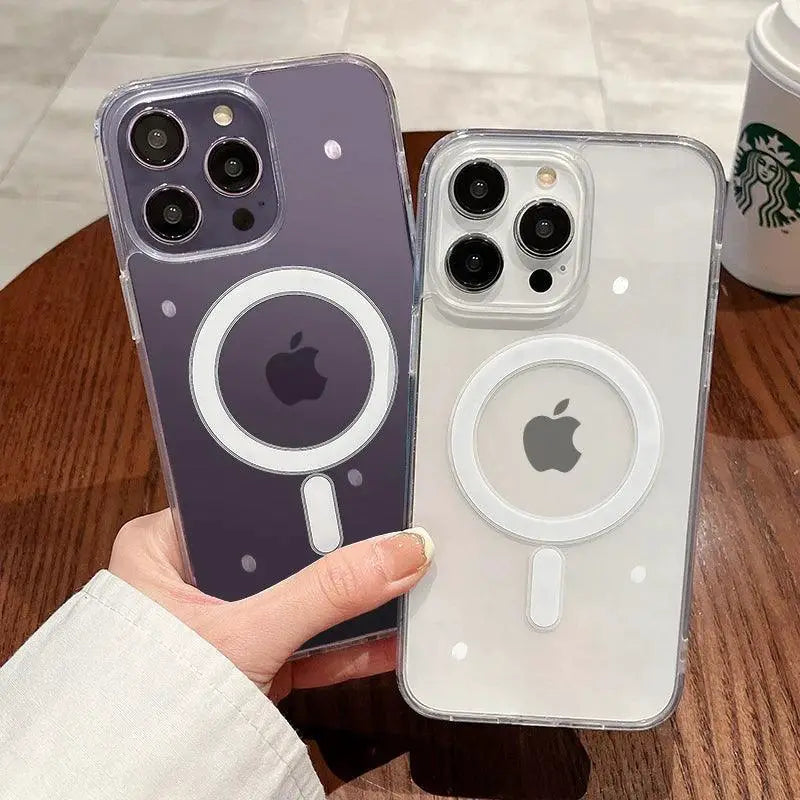 Luxury Clear MagSafe iPhone Case Magnetic Protection Style