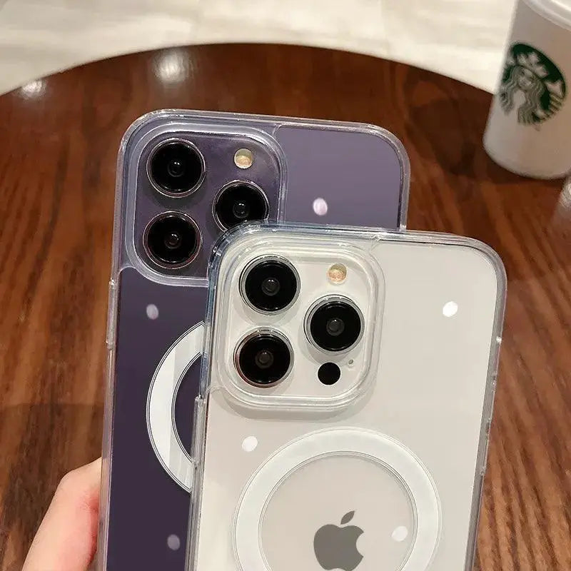 Luxury Clear MagSafe iPhone Case Magnetic Protection Style